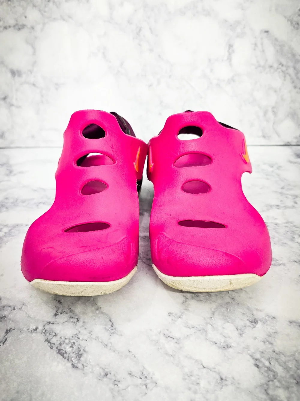 Nike Aqua Swoosh Kids Sandals - Pink - Size 2Y
